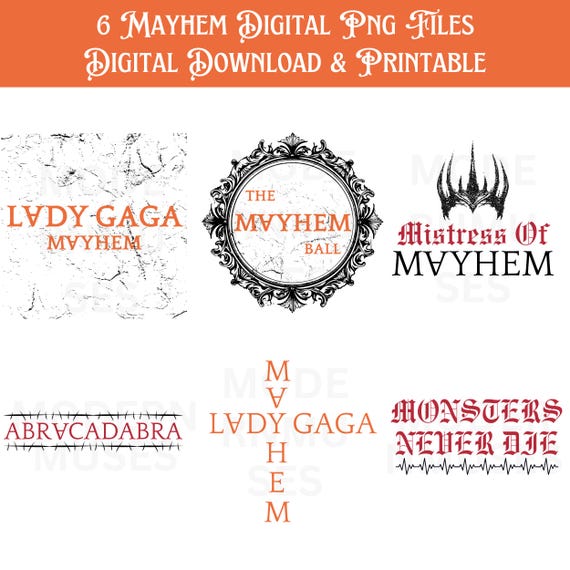 Lady Gaga Mayhem PNG Bundle: Gothic Digital Art for Little