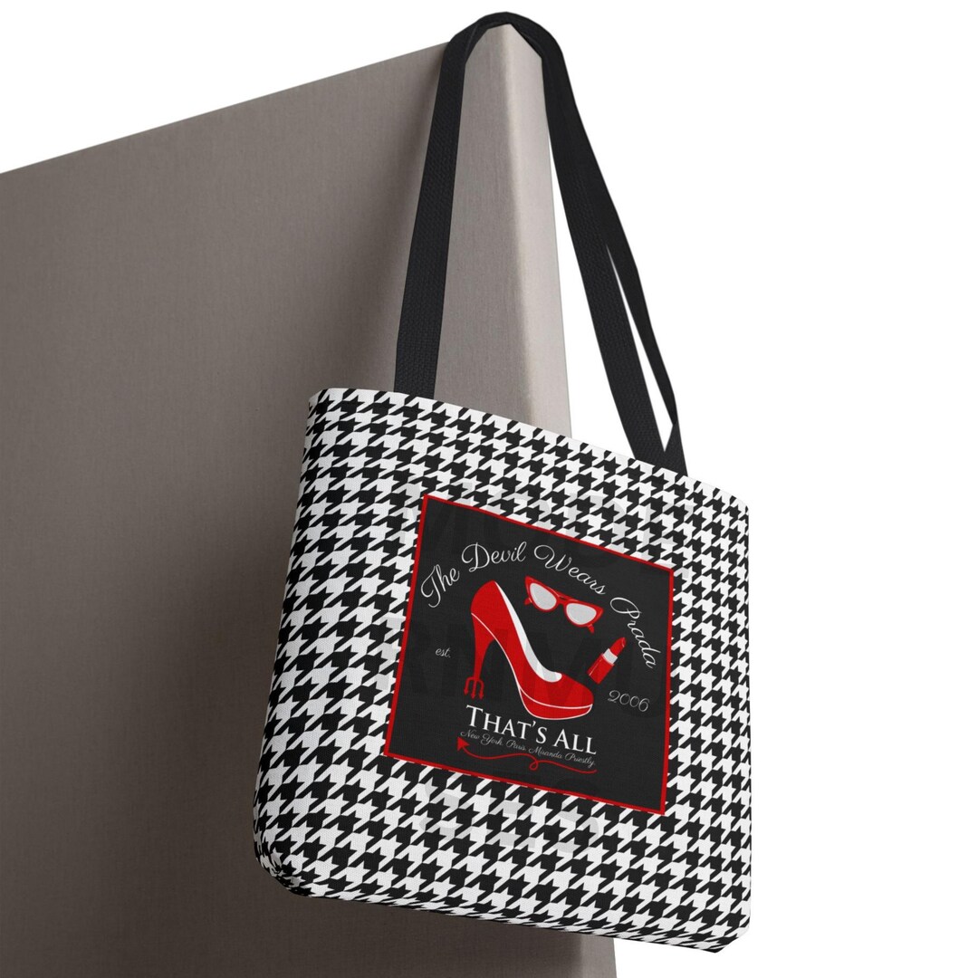 Devil Wears Prada 2 Movie Tote Bag Houndstooth Print That's All