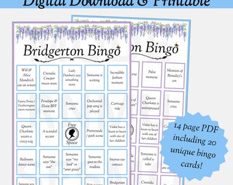 Bridgerton Watch Party Bingo Game: Printable Activity (Digital Download)