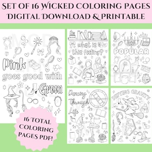 Wicked Coloring Pages: Musical Activity Set (Digital Download)