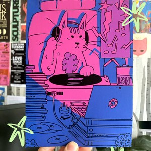 Cat DJ Print