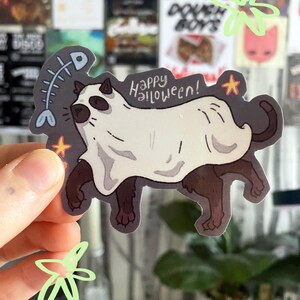 Halloween ghost cat sticker