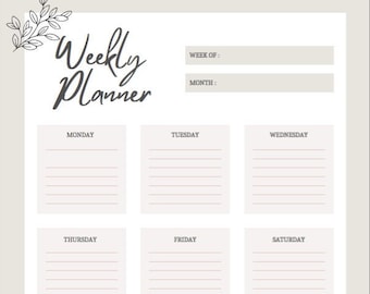 Weekly to Do List Printable, Instant Download, Weekly Planner - Etsy