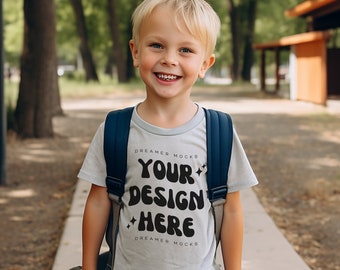 Kinder Tshirt Mockup, Ash Bella Leinwand 3001Y Mockup, Schul Mockup, Kinder Modell Mockup, Kind Shirt Mockup, Kinder Mockup, Diverse Kids Mockup