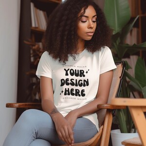 Bella & Canvas 3001 TShirt Mockup - Bella Canvas Shirt - White Mockup - Shirt Mockup - Cozy Mockup - Model Mockup - Bookish Mock - Tee Mock