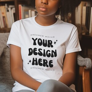 Bella & Canvas 3001 TShirt Mockup - Bella Canvas Shirt - White Mockup - Shirt Mockup - Cozy Mockup - Model Mockup - Bookish Mock - Tee Mock