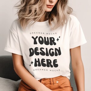 Bella Canvas 3001 Tshirt Mockup- Bella Canvas Shirt- White Shirt Mockup - Shirt Mockup - Halloween Mockup - Fall Mockup - Autumn Mockup