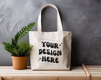 Tote Bag Mockup - Canvas Tote Bag mockup - Cotton Canvas Bag Mockup Digital Download - Model Tote bag mock, Print On Demand Mock, Bag Mock