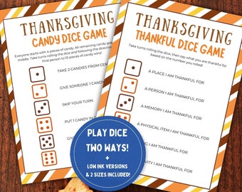 Thanksgiving Dice Game: Gratitude & Candy Game (PDF)