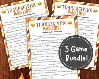 Thanksgiving Mad Libs Game: Funny Fill-in-Blank Party Games (Digital Download)