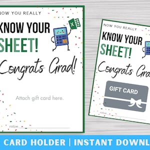 Afdrukbare accountant afstudeercadeau | Cadeaukaarthouder voor Grad | Afgestudeerd cadeau voor boekhouding | CPA-afstudeercadeau | Cadeau voor nieuwe accountant