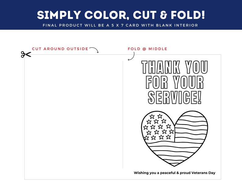 Veterans Day Printable Coloring Cards