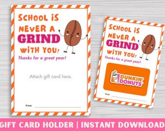 Teacher Coffee Gift Card Holder: Appreciation Gift (Digital Download)