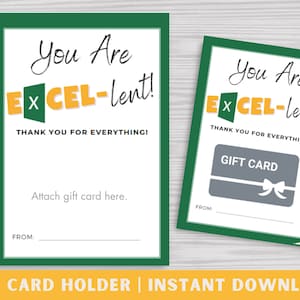 Regalo CPA / Regalo contabile / Titolare di carta regalo Excel / Carta per professionisti amministrativi / Carta di apprezzamento per dipendenti / Ringraziamento contabile