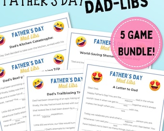 5 Fathers Day Dad Libs | Dad Libs | Fathers Day Games for Kids & Adults| Fathers Day Activity | Fathers Day Games | Fathers Day Gift