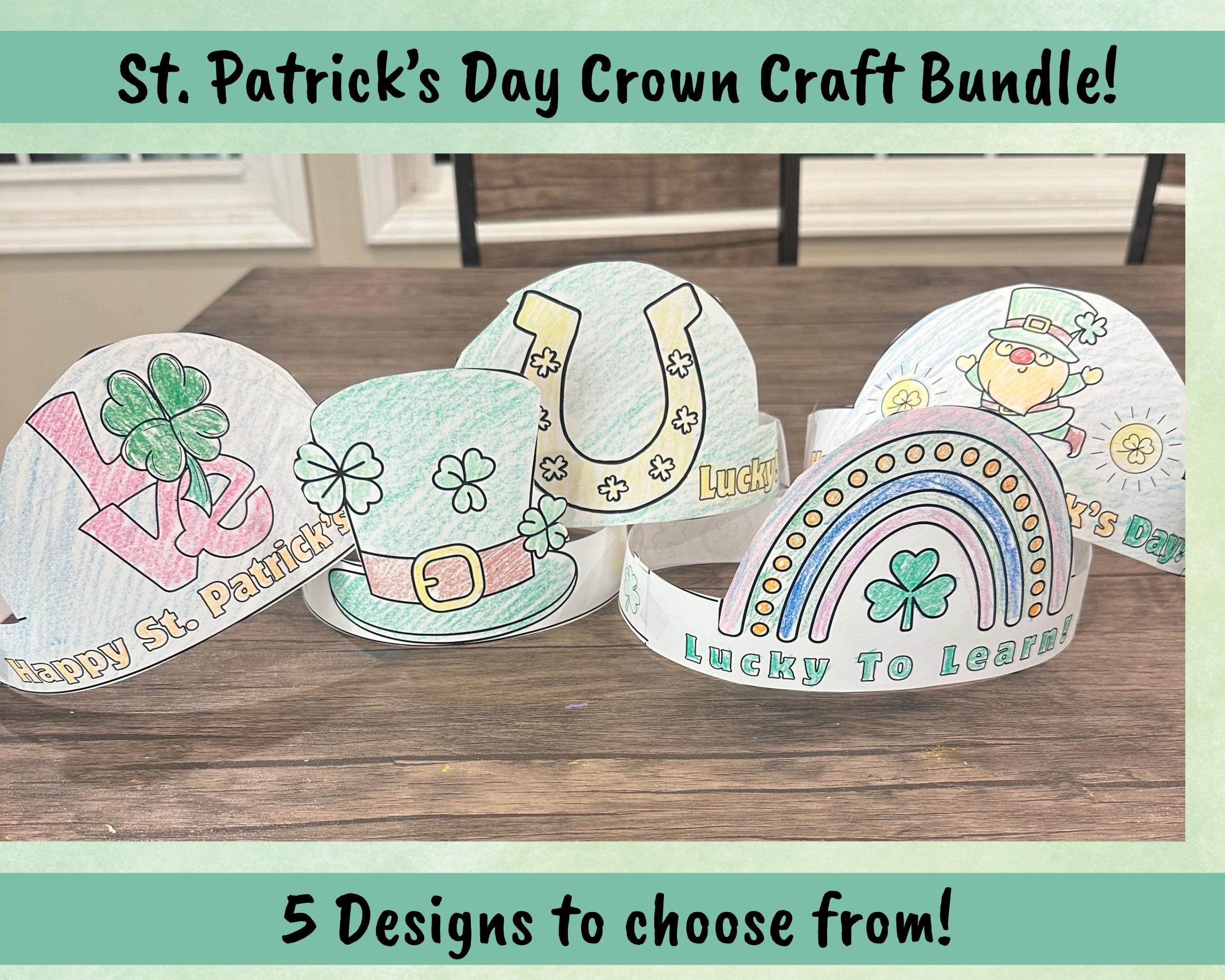St Patrick's Day Paper Crown Printable, Leprechaun Hat Craft, Low…