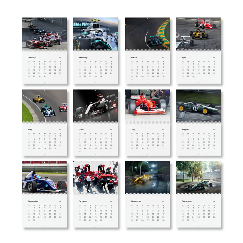 F1 Calendar 2024 Formula One Fantasy Wall Calendar Perfect for Racing