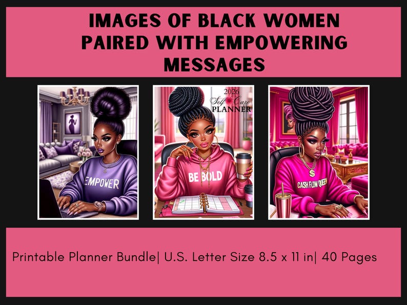 Printable Planners, Self-Care Planner, Black Girl Planner, Daily Planner, Instant Download Planners, Printable Calendar, Planner Downloads image 7