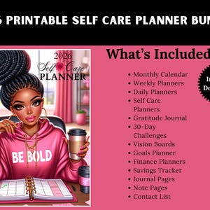 Printable Planners, Self-Care Planner, Black Girl Planner, Daily Planner, Instant Download Planners, Printable Calendar, Planner Downloads image 1