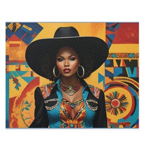 Cowgirl Puzzle, Vibrant Puzzles, Black Woman Art, Fun Gift, Black Art, Family Activity, Games, Puzzle Lovers, Games for Adults, Teen Games