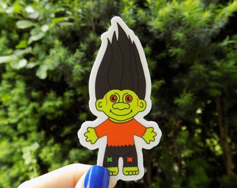 Vintage halloween Frankenstein troll doll sticker
