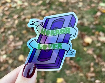Horror Lover holographic vhs sticker