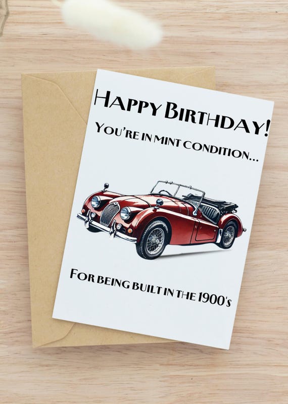 KE Biglietto Compleanno Uomo Con Auto – Divertente – Formato B6 Con Busta – Prodotto In Germania - 6