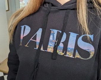 Hotspot Collection - Font Style - France - Paris - Eiffel Tower - Unisex - Summer - Trendy Sweater - Premium Unisex - Premium Unisex Hoodie