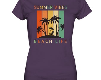 Summer Vibes Collection - Beach Life - Ladies Premium Shirt - Retro Summer Shirt