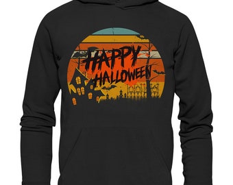 Happy Halloween - Autumn - Night - Dark - Horror - Font Style - Trend - Premium Style - Premium Unisex Hoodie