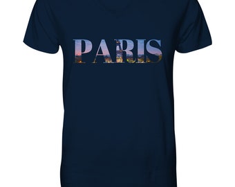 Hotspot Collection - Font Style - France - Paris - Unisex - Summer - Trendy Shirt - Premium Unisex - V-Neck Shirt - Perfect Gift!