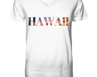 Hotspot Collection - Font Style - USA - Hawaii - Summer - Beach Vibes - Trend - Premium Unisex - Premium Style - V-Neck Shirt