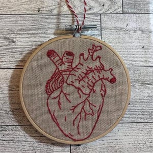 Heart Embroidery Ornament: Surgeon Gift 4 inch