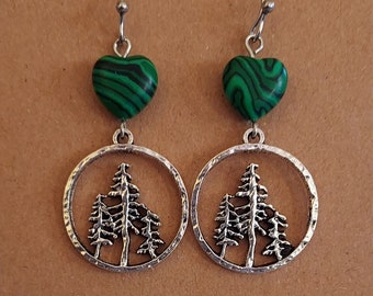 Evergreen Circle Dangle Earrings