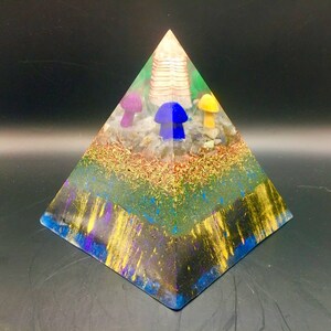 Mushroom Mountain Orgonite Pyramid