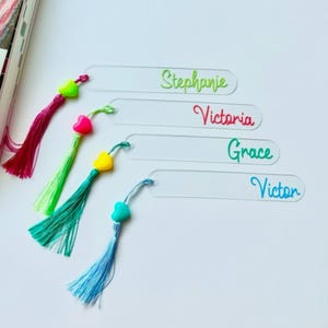 Personalized Acrylic Bookmark: Custom Name with Tassel & Heart