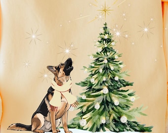 Duitse Herder met Kerstboom Sweatshirt | Feestelijke Hondentrui