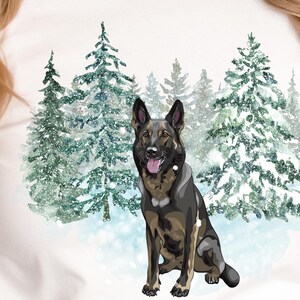German Shepherd winter theme long sleeve shirt