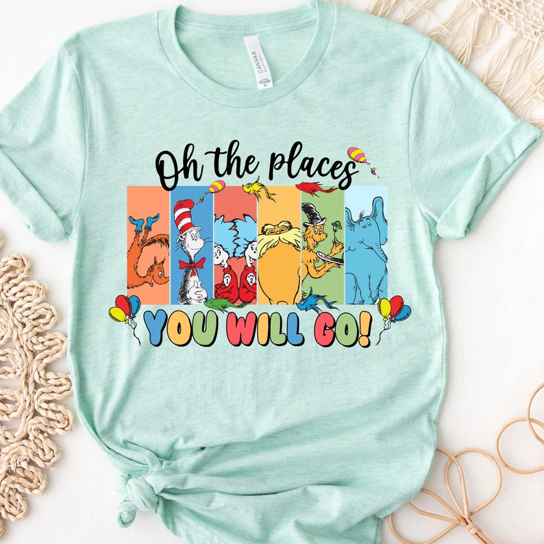 Dr Seuss Oh the Places You Will Go T-shirt, School Week Tee, Unisex ...