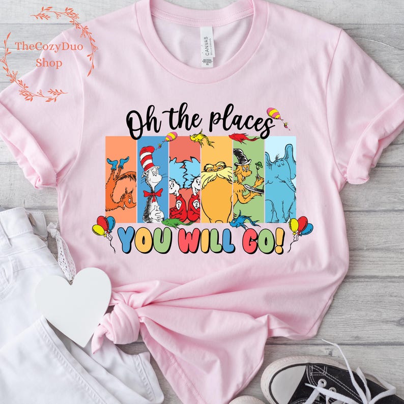 Dr Seuss Oh the Places You Will Go T-shirt, School Week Tee, Unisex ...