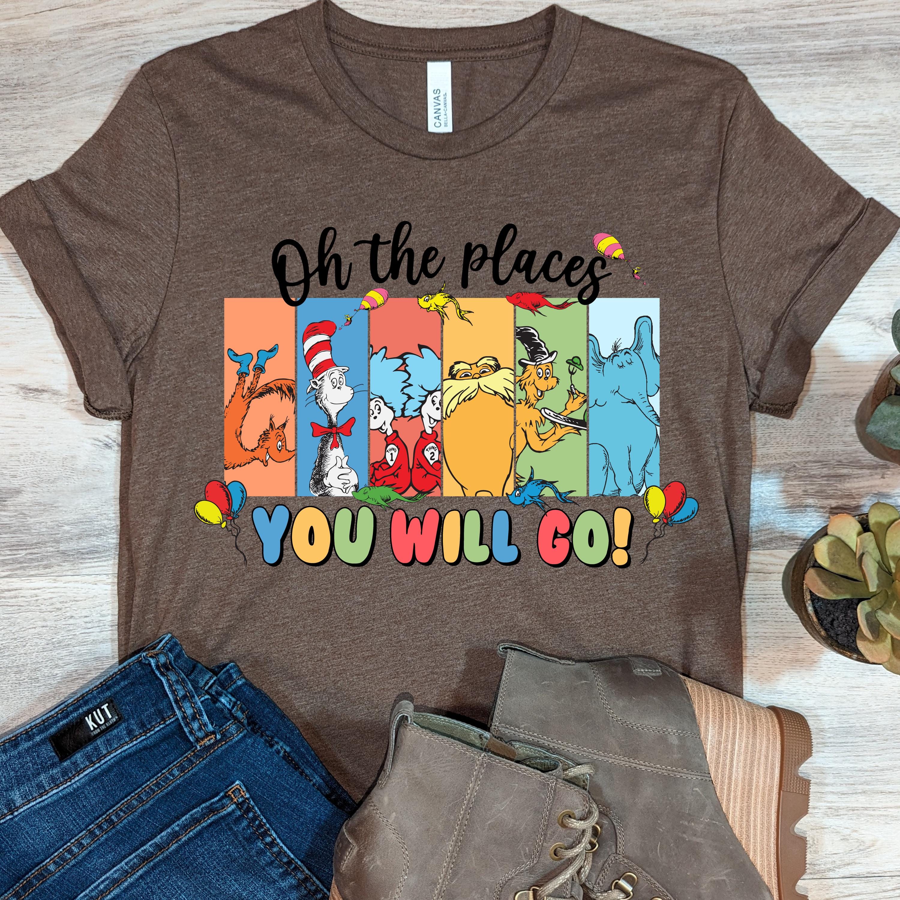 Dr Seuss Oh the Places You Will Go T-shirt, School Week Tee, Unisex ...