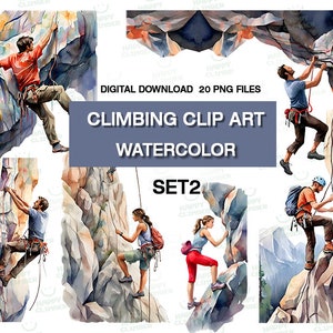 Klettern Clipart | Klettern Illustrationen, 20 PNG Grafiken, Sofortdownload für den persönlichen oder kommerziellen Gebrauch