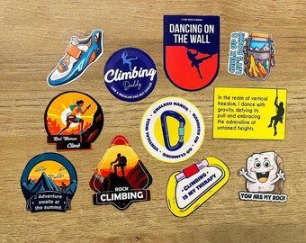 Rock Climbing Sticker Pack (Choose your own), Climbing gift, Rock climbing sticker, climbing homemade, Rock Climbing gift.