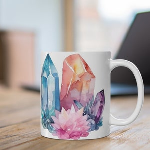 Crystal art coffee mug, cool crystal design mug, magic crystal mug