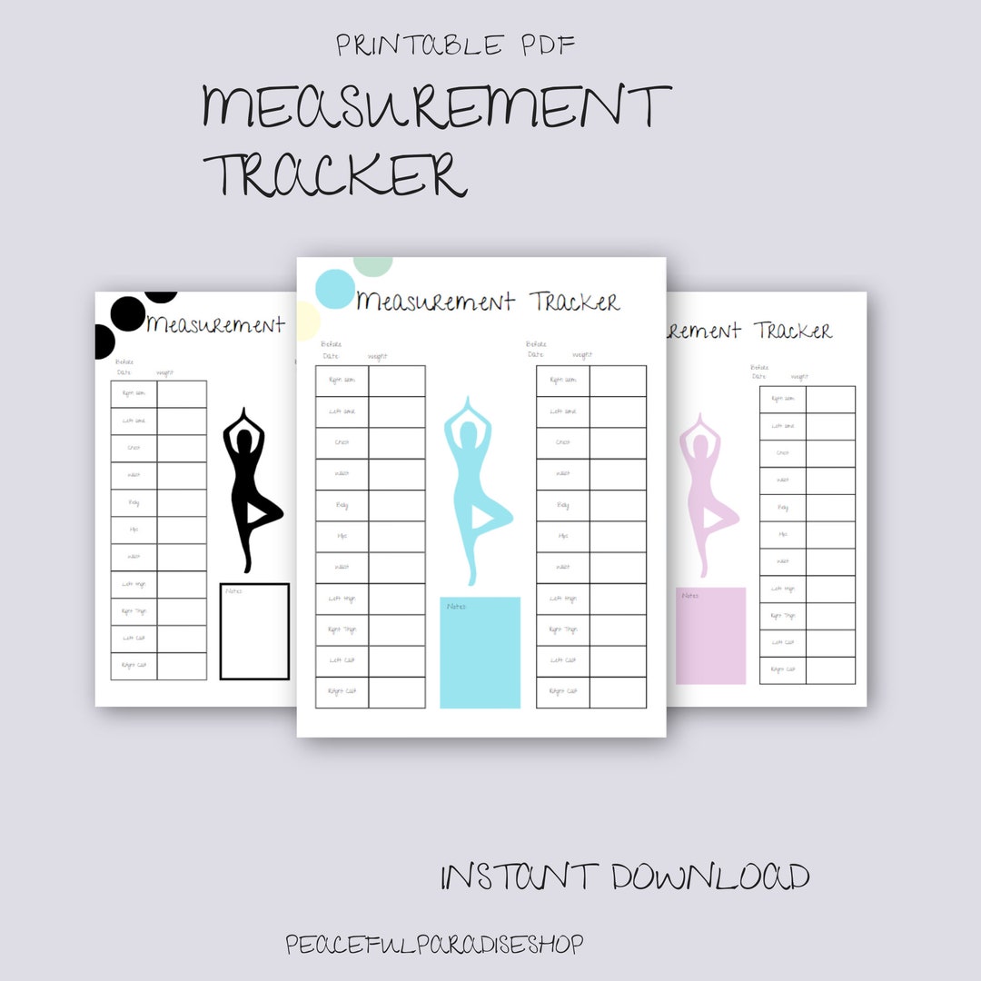 Body Measurements Tracker Printable, Fitness Progress Sheet, Body ...