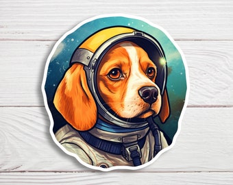 Astronaut Beagle Sticker - Waterproof Vinyl