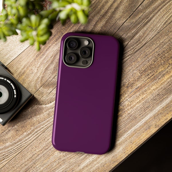 Dark Bold Electric Royal Plum Deep Eggplant Velvet Purple Matte or Glossy Tough Exterior iPhone Samsung Galaxy Cases