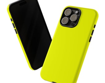 Neon Sunshine Bold Electric Soft Light Yellow Bright Cheerful Solid Color Matte or Glossy Tough Exterior iPhone Samsung Galaxy Cases