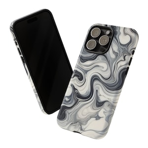 Oreo e panna Nero Grigio Grigio Marmo Cioccolato Vortice Opaco o Lucido Esterno Resistente Custodie per iPhone Samsung Galaxy