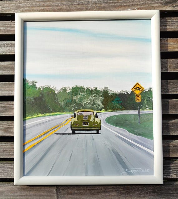 アクリル画「未知への道」のポルシェ356、無版、ターボ、911 - Etsy 日本